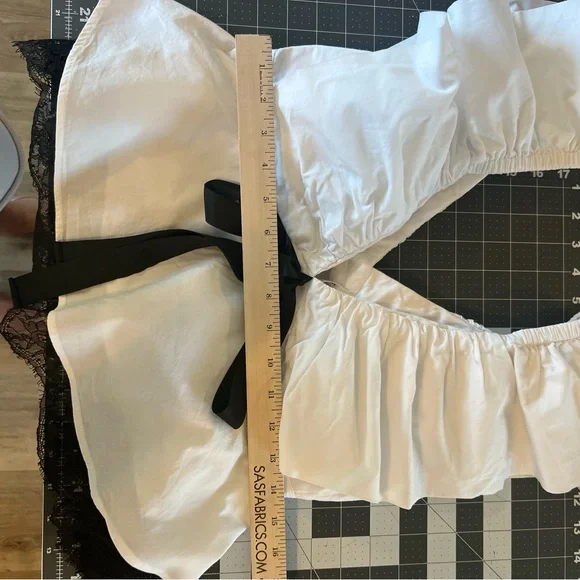 anthropologie bow ruffle-sleeve babydoll blouse size XS, elegant feminine zipper - Picture 8 of 10